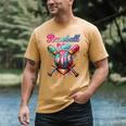 Baseball Dad Game Day Vibes Ice Cream Drip Baseball Daddy Men's Comfort Colors T-Shirt Mustard Baseball Dad Game Day Vibes Ice Cream Drip Baseball Daddy Men's Comfort Colors T-Shirt Mustard