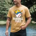 Baseball Dad Happy Fathers Day For Men Boys Kids Men's Comfort Colors T-Shirt Mustard