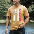 Baseball Dad USA American Flag Patriotic Dad 4th Of July Men's Comfort Colors T-Shirt Mustard