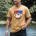 Baseball Drip American Flag Home Plate 4th Of July Patriotic Men's Comfort Colors T-Shirt Mustard Baseball Drip American Flag Home Plate 4th Of July Patriotic Men's Comfort Colors T-Shirt Mustard