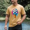 Baseball Ice Cream Drip Baseball Dad Sports Fan Youth Boys Men's Comfort Colors T-Shirt Mustard
