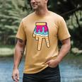 Baseball Ice Cream Drip Home Plate Glove Respect Drip 2 Side Men's Comfort Colors T-Shirt Mustard Baseball Ice Cream Drip Home Plate Glove Respect Drip 2 Side Men's Comfort Colors T-Shirt Mustard