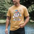 Baseball Mascot Attitude Graffiti Splash Bat Cap Men's Comfort Colors T-Shirt Mustard Baseball Mascot Attitude Graffiti Splash Bat Cap Men's Comfort Colors T-Shirt Mustard