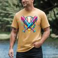 Baseball Player Ice Cream Drip Men's Comfort Colors T-Shirt Mustard Baseball Player Ice Cream Drip Men's Comfort Colors T-Shirt Mustard
