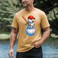 Baseball Snowman Merry Christmas Xmas Pajamas Men Women Kids Men's Comfort Colors T-Shirt Mustard Baseball Snowman Merry Christmas Xmas Pajamas Men Women Kids Men's Comfort Colors T-Shirt Mustard