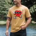 Baseball Valentines Day Heart Boys Sports Love Men's Comfort Colors T-Shirt Mustard Baseball Valentines Day Heart Boys Sports Love Men's Comfort Colors T-Shirt Mustard