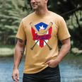 Boricua Puerto Rico Baseball Coqui Frog Pava Hat Fan Men's Comfort Colors T-Shirt Mustard