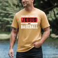 This Boy Runs On Jesus And Baseball Christian Baseball Men's Comfort Colors T-Shirt Mustard This Boy Runs On Jesus And Baseball Christian Baseball Men's Comfort Colors T-Shirt Mustard
