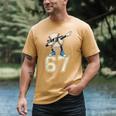 Boys Kids 67 Six Seven Sunglasses Dabbing Baseball Lover Men's Comfort Colors T-Shirt Mustard