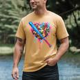Camo Baseball Heart Drip Valentine Baseball Icecream Boys Men's Comfort Colors T-Shirt Mustard