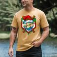 Christmas Baseball Ice Cream Drip Santa Baseball Player Kids Men's Comfort Colors T-Shirt Mustard