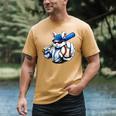 Cool Rabbit Baseball Easter Men Boy Toddler Kid Men's Comfort Colors T-Shirt Mustard