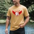 Cute Baseball &Cupid Wings Happy Valentines Boys Men Men's Comfort Colors T-Shirt Mustard