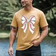 Cute Baseball Coquette Bow For Women Girls Baseball Mama Mom Men's Comfort Colors T-Shirt Mustard Cute Baseball Coquette Bow For Women Girls Baseball Mama Mom Men's Comfort Colors T-Shirt Mustard