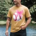 Cute Coquette Baseball Pink Bow Player & Fan Girls Men's Comfort Colors T-Shirt Mustard Cute Coquette Baseball Pink Bow Player & Fan Girls Men's Comfort Colors T-Shirt Mustard