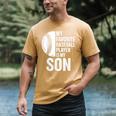 Cute Favorite Baseball Player Is My Son Women Men Men's Comfort Colors T-Shirt Mustard Cute Favorite Baseball Player Is My Son Women Men Men's Comfort Colors T-Shirt Mustard