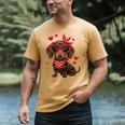 Dachshund Valentines Day Wiener Dog Lover Weenie Heart Raglan Baseball Tee Men's Comfort Colors T-Shirt Mustard