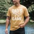 Dad Baseball For Men Baseball Dad's Always In The Game Men's Comfort Colors T-Shirt Mustard Dad Baseball For Men Baseball Dad's Always In The Game Men's Comfort Colors T-Shirt Mustard