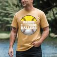 Daddio Of Ballers Softball Baseball Dad Men's Comfort Colors T-Shirt Mustard