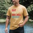 Eat Sleep Baseball Repeat Bat Ball Player Fan Men's Comfort Colors T-Shirt Mustard
