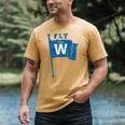 Fly The W Chicago Baseball Winning Flag Distressed Premium Tri-Blend Men's Comfort Colors T-Shirt Mustard