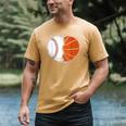 Heart 67 Meme Baseball Basketball Pocket Valentine's Day Tee Men's Comfort Colors T-Shirt Mustard