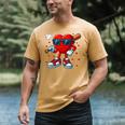 Heart Love Baseball Valentine Outfit Men Boy Men's Comfort Colors T-Shirt Mustard Heart Love Baseball Valentine Outfit Men Boy Men's Comfort Colors T-Shirt Mustard