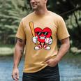 Heart Playing Baseball Valentines Day Men's Comfort Colors T-Shirt Mustard