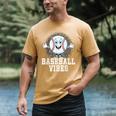 Leopard Baseball Vibes Game Day Softball Life Mom Men's Comfort Colors T-Shirt Mustard