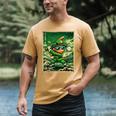 Leprechaun Playing Baseball Japanese Art St Patricks Day Men's Comfort Colors T-Shirt Mustard