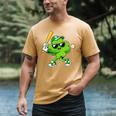 Lucky Shamrock Playing Baseball St Patrick's Kids Boys Men's Comfort Colors T-Shirt Mustard