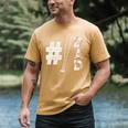 Number One Baseball Dad Fathers Day Baseball Player Dad Premium Men's Comfort Colors T-Shirt Mustard