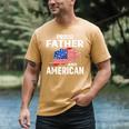 Proud Father And American Flag Baseball Dad Father Patriotic Men's Comfort Colors T-Shirt Mustard