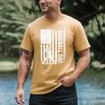 Retro Baseball Dad Us America Flag Fathers Day Men's Comfort Colors T-Shirt Mustard
