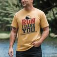 Run I Dare You Baseball Catcher Player Fan Men's Comfort Colors T-Shirt Mustard