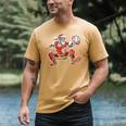 Santa Playing Baseball Catcher Merry Christmas Sport Player Men's Comfort Colors T-Shirt Mustard Santa Playing Baseball Catcher Merry Christmas Sport Player Men's Comfort Colors T-Shirt Mustard