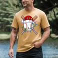 Santa Sports Christmas Baseball Player Men's Comfort Colors T-Shirt Mustard Santa Sports Christmas Baseball Player Men's Comfort Colors T-Shirt Mustard