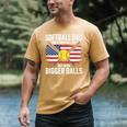 Softball Dad Like A Baseball Dad With Bigger Balls Sport Dad Premium Men's Comfort Colors T-Shirt Mustard