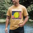 Softball Dad Like a Baseball Dad Father's Day USA Flag Men's Comfort Colors T-Shirt Mustard