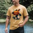 Spooky Halloween Scary Pumpkin Baseball Player Witchy Vibes Men's Comfort Colors T-Shirt Mustard Spooky Halloween Scary Pumpkin Baseball Player Witchy Vibes Men's Comfort Colors T-Shirt Mustard