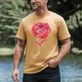 Sporty Rose Graphic With Baseball And Rugby Ball Petals Men's Comfort Colors T-Shirt Mustard Sporty Rose Graphic With Baseball And Rugby Ball Petals Men's Comfort Colors T-Shirt Mustard