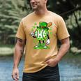 St Patricks Day Shamrock Baseball Drip Icecream Irish Boys Men's Comfort Colors T-Shirt Mustard