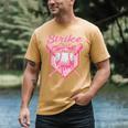 Strike Out Breast Cancer Baseball Drip For Boys Youth Men's Comfort Colors T-Shirt Mustard Strike Out Breast Cancer Baseball Drip For Boys Youth Men's Comfort Colors T-Shirt Mustard