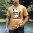 I Teach My Kids To Hit And Steal Baseball Dad American Flag Men's Comfort Colors T-Shirt Mustard I Teach My Kids To Hit And Steal Baseball Dad American Flag Men's Comfort Colors T-Shirt Mustard