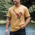 Ugly Christmas Sweater Gingerbread Baseball Toddler Kids Men's Comfort Colors T-Shirt Mustard