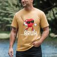 Valentines Bruh Red Heart Playing Baseball Men Boys Kids Men's Comfort Colors T-Shirt Mustard