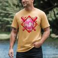 Valentines Day Baseball Boys Ice Cream Drip Heart Youth Kids Men's Comfort Colors T-Shirt Mustard