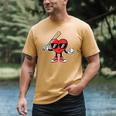 Women's Valentines Day Heart Baseball Player Sports Boys Kids Men Men's Comfort Colors T-Shirt Mustard