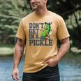 Youth Baseball Catcher Humor Don’t Get In A Pickle Men's Comfort Colors T-Shirt Mustard