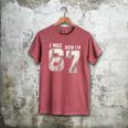 I Was 6 Now I'm 7 Year Old Birthday 67 Meme Baseball Bday Men's Comfort Colors T-Shirt Crimson